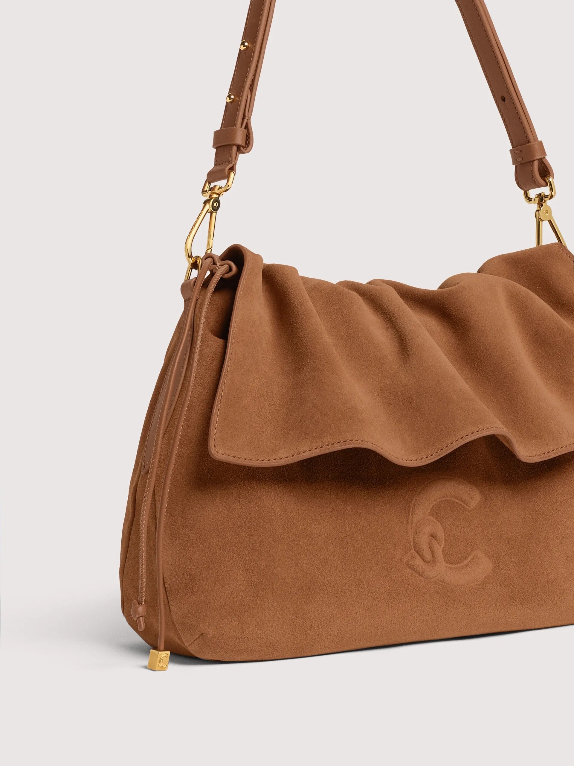 Coccinelle borsa a spalla in camoscio "Lidia Suede" Cuoio E1V9G130401.W11 COGNAC