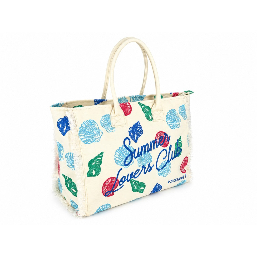 VIVIENNE D borsa mare in tessuto "Carola" Multicolor VVB290.BIANCO