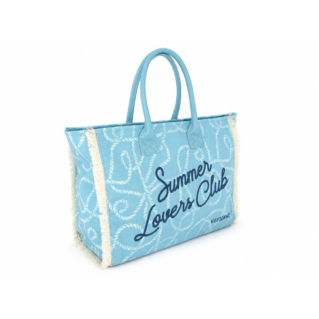 VIVIENNE D borsa mare in tessuto "Carola" Multicolor VVB290.AZZURRO