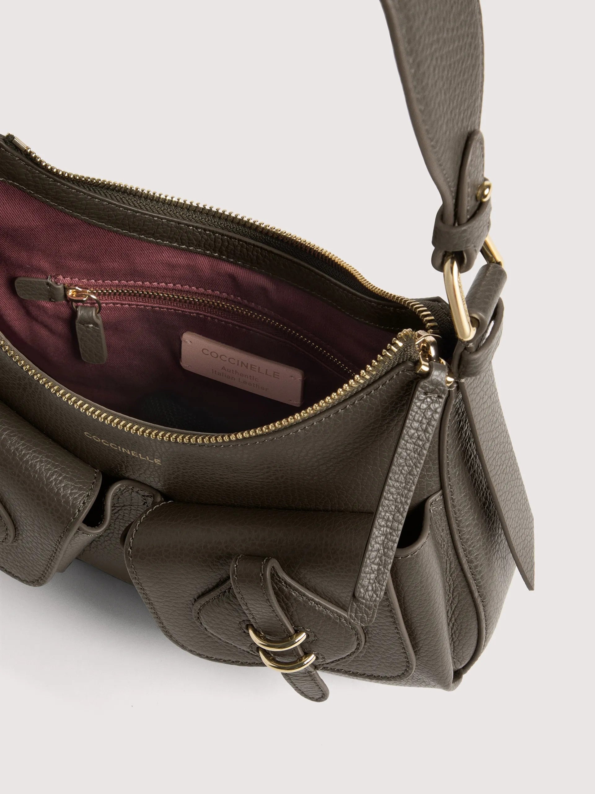 Coccinelle borsa a spalla in pelle "Mavery Pocket" Verde E1VGK120201.W25 FANGO