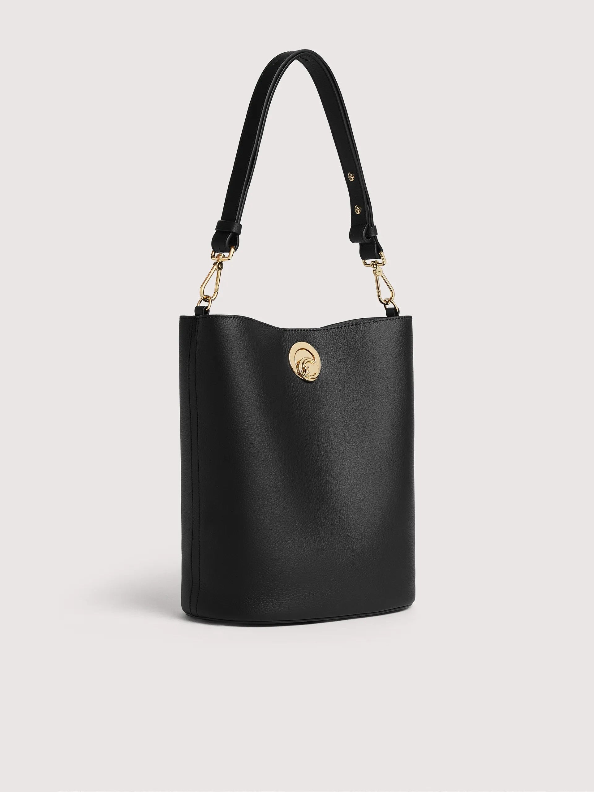 Coccinelle borsa secchiello in pelle "Nikla" Nero E1TOA230101.613 NOIR/COGNAC