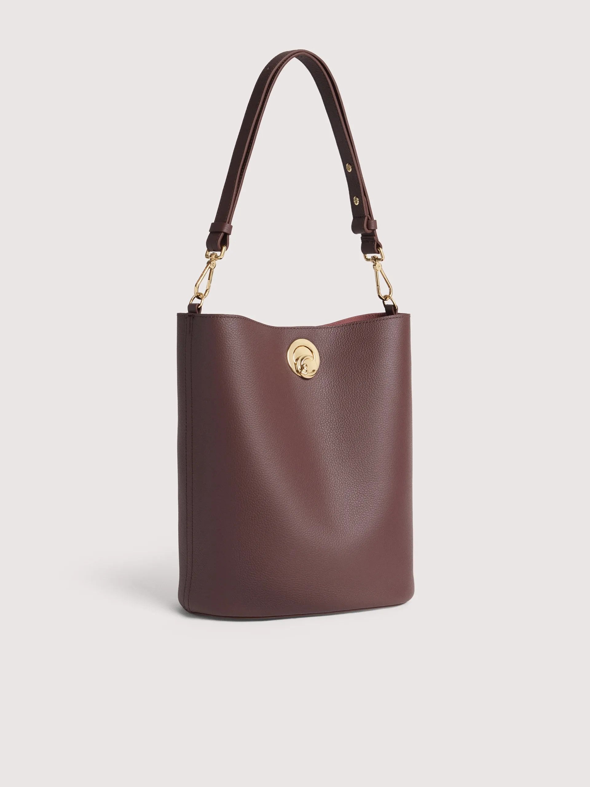 Coccinelle borsa secchiello in pelle "Nikla" Marrone E1TOA230101.953 BERRY/WINTER R