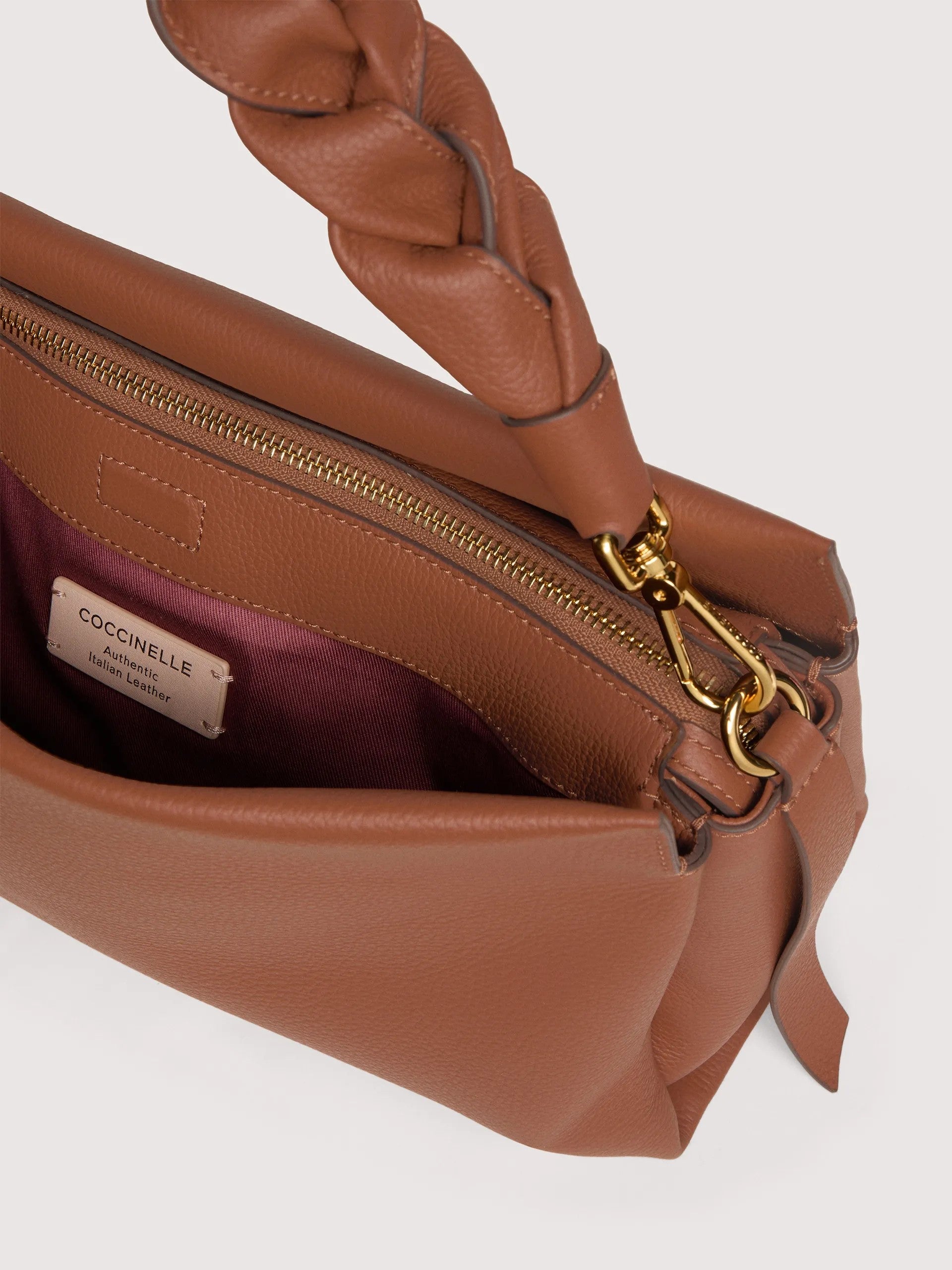 Coccinelle borsa a spalla in pelle "Boheme" Cuoio E1M50190201.682 COGNAC/NOIR