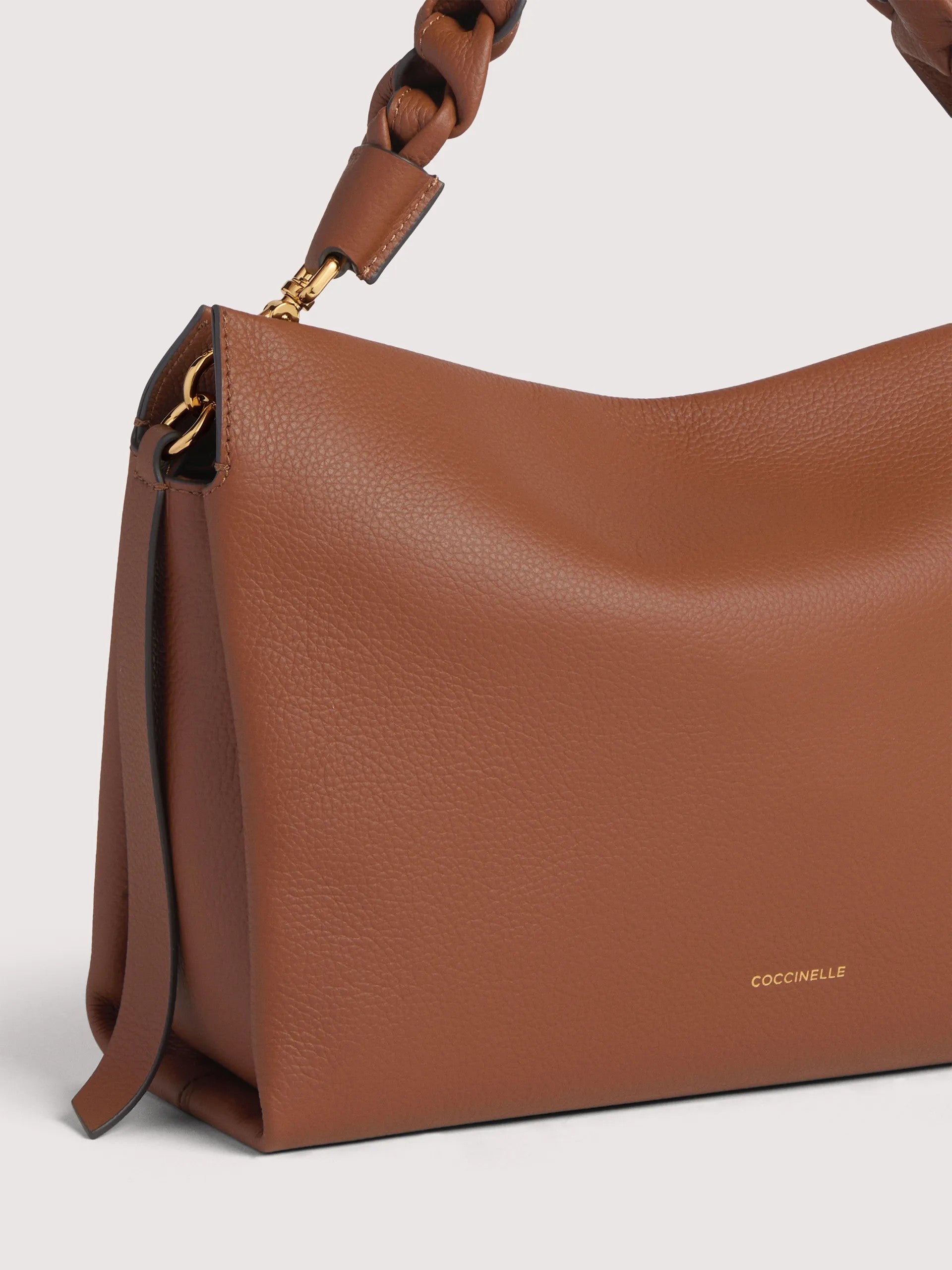 Coccinelle borsa a spalla in pelle "Boheme" Cuoio E1M50190201.682 COGNAC/NOIR