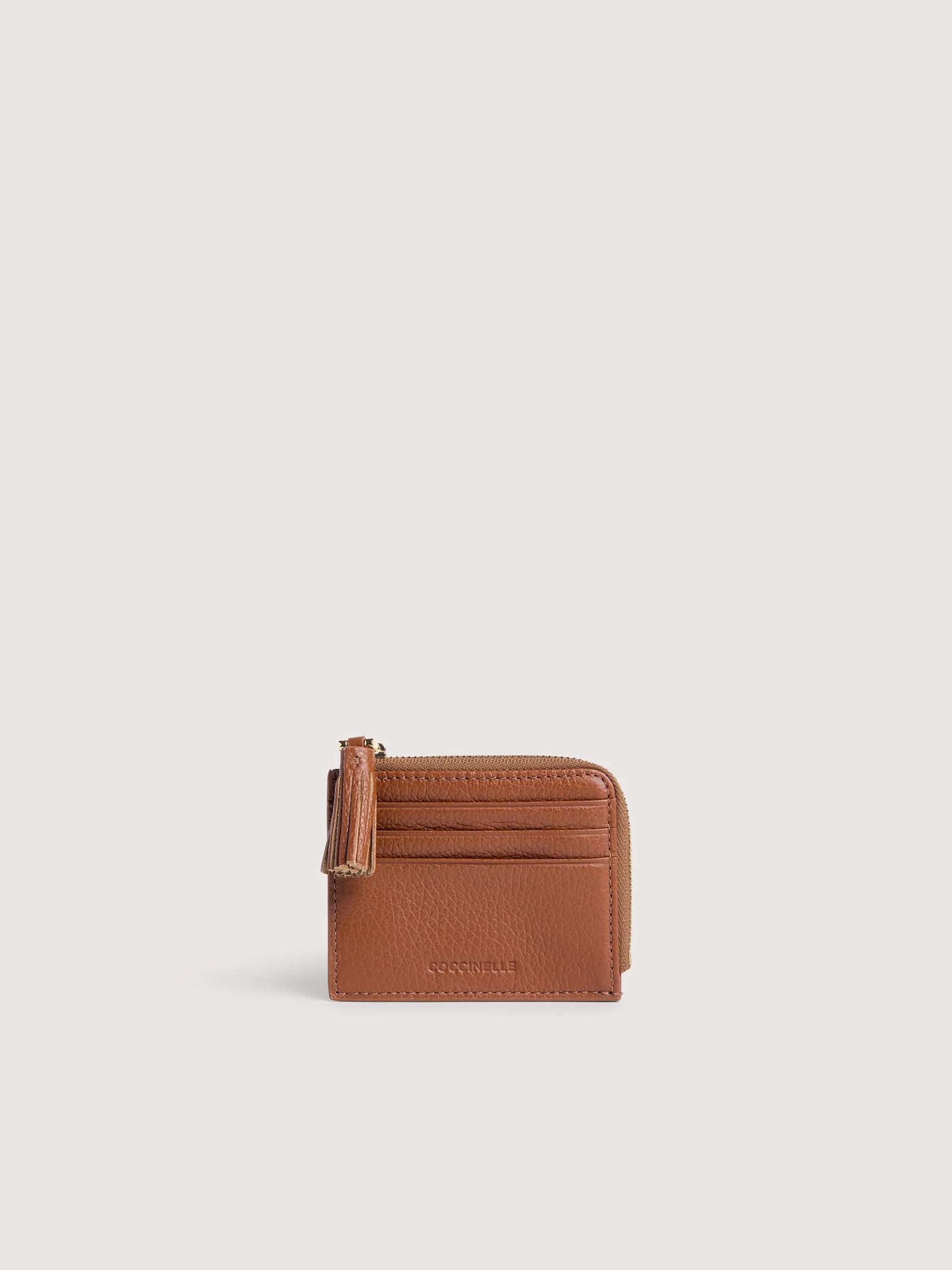 Coccinelle porta carte di credito in pelle "Tassel" Cuoio E2MU0128901.W11 COGNAC
