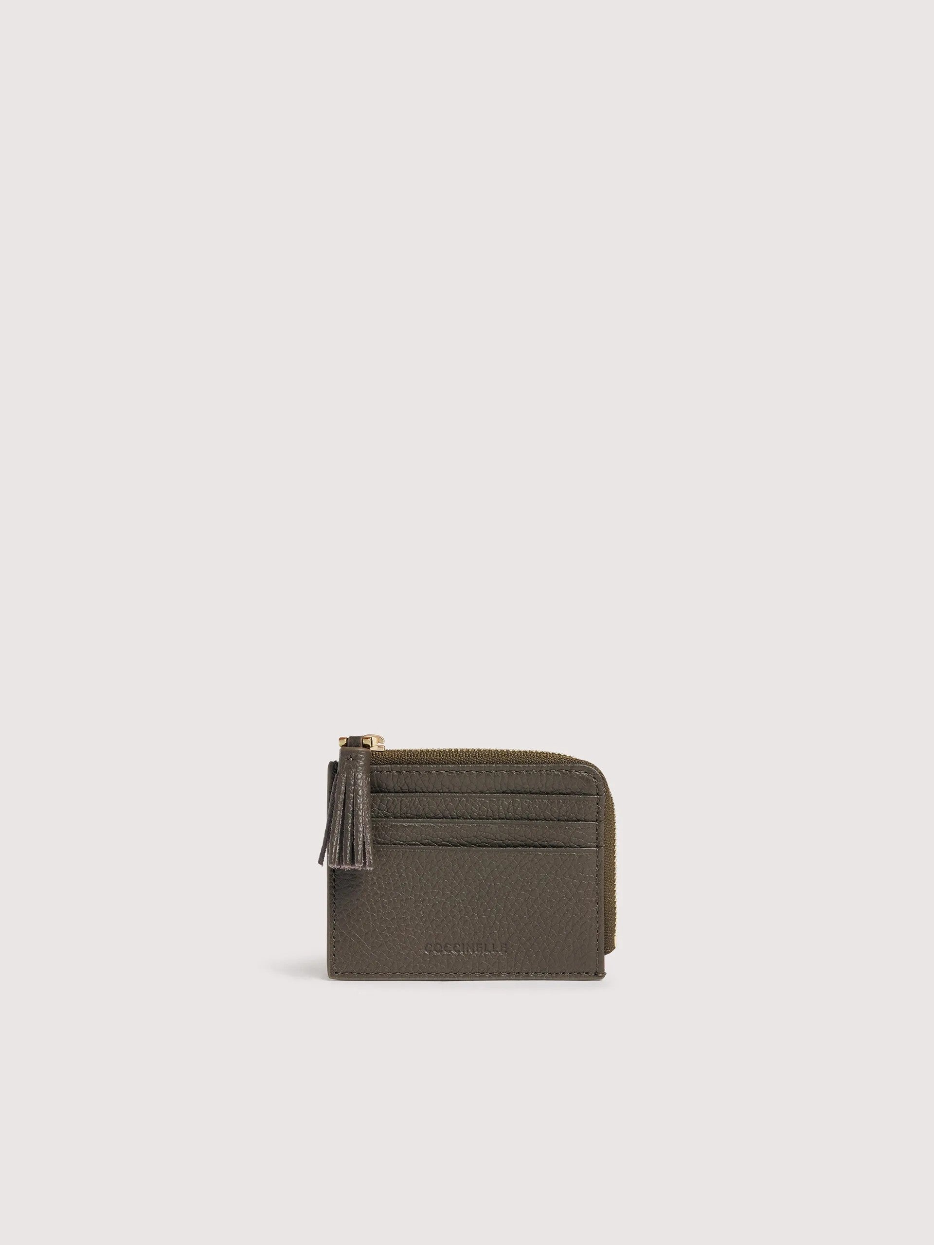 Coccinelle porta carte di credito in pelle "Tassel" Verde E2MU0128901.W25 FANGO