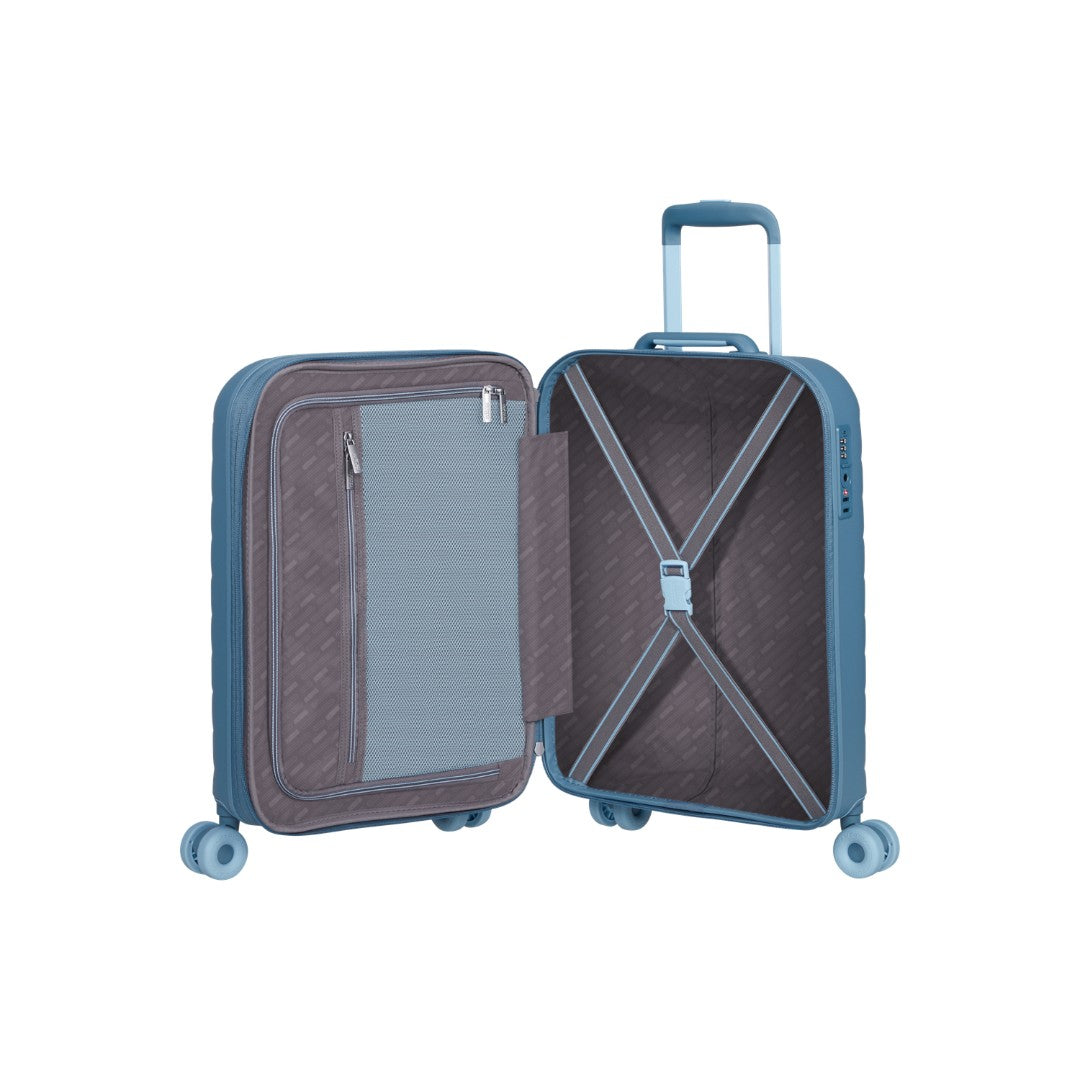 American Tourister trolley cabina in policarbonato "Neovibe" Azzurro 159930.1827 STEEL BLUE