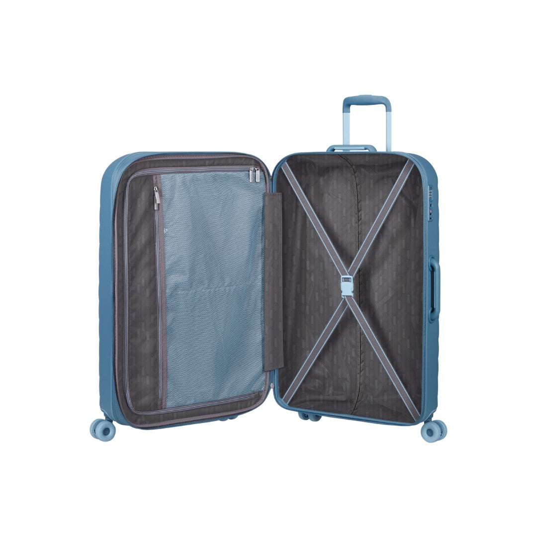 American Tourister trolley grande in policarbonato "Neovibe" Azzurro 159933.1827 STEEL BLUE
