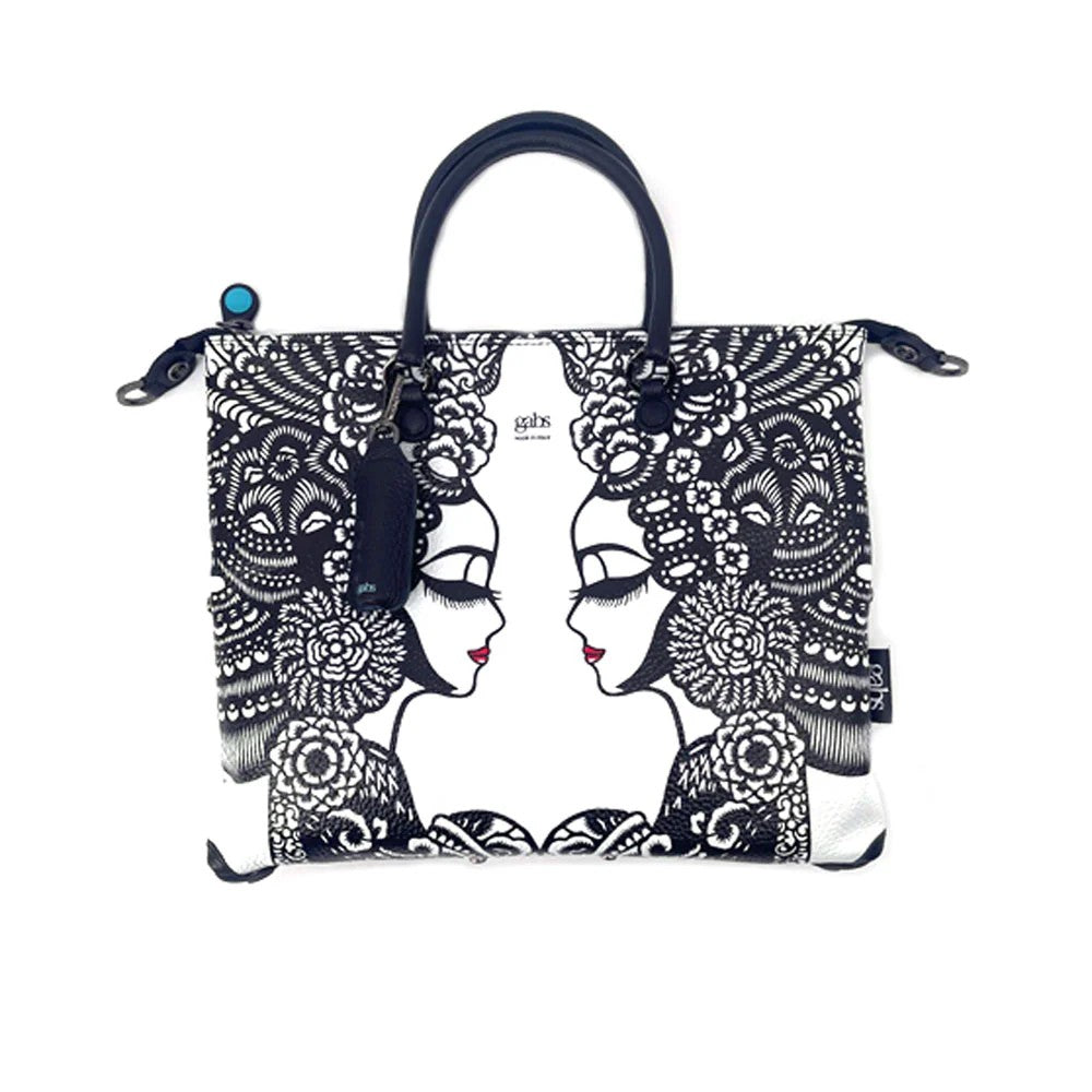 Gabs borsa a mano trasformabile in pelle "G3 PLUS M" Bianco e nero 33T2/3283.82 PROFILI B/N