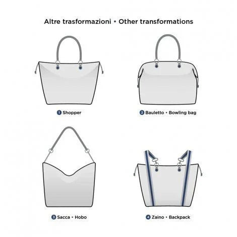 Gabs borsa a mano trasformabile in pelle "G3 PLUS M" Bianco e nero 33T2/3283.82 PROFILI B/N