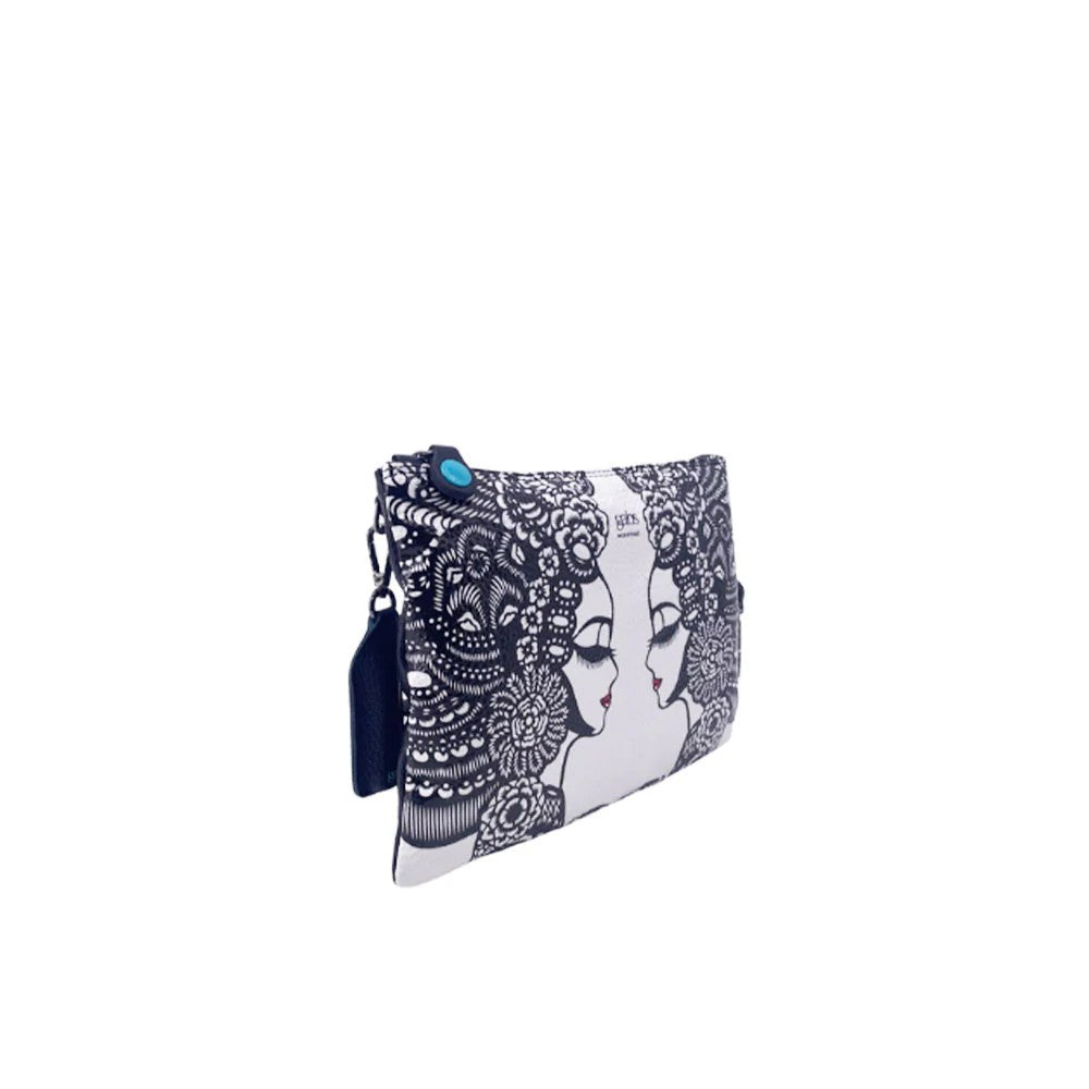 Gabs borsa a tracolla in pelle "BEYONCE M" Bianco e nero 40T2/3283.82 PROFILI B/N