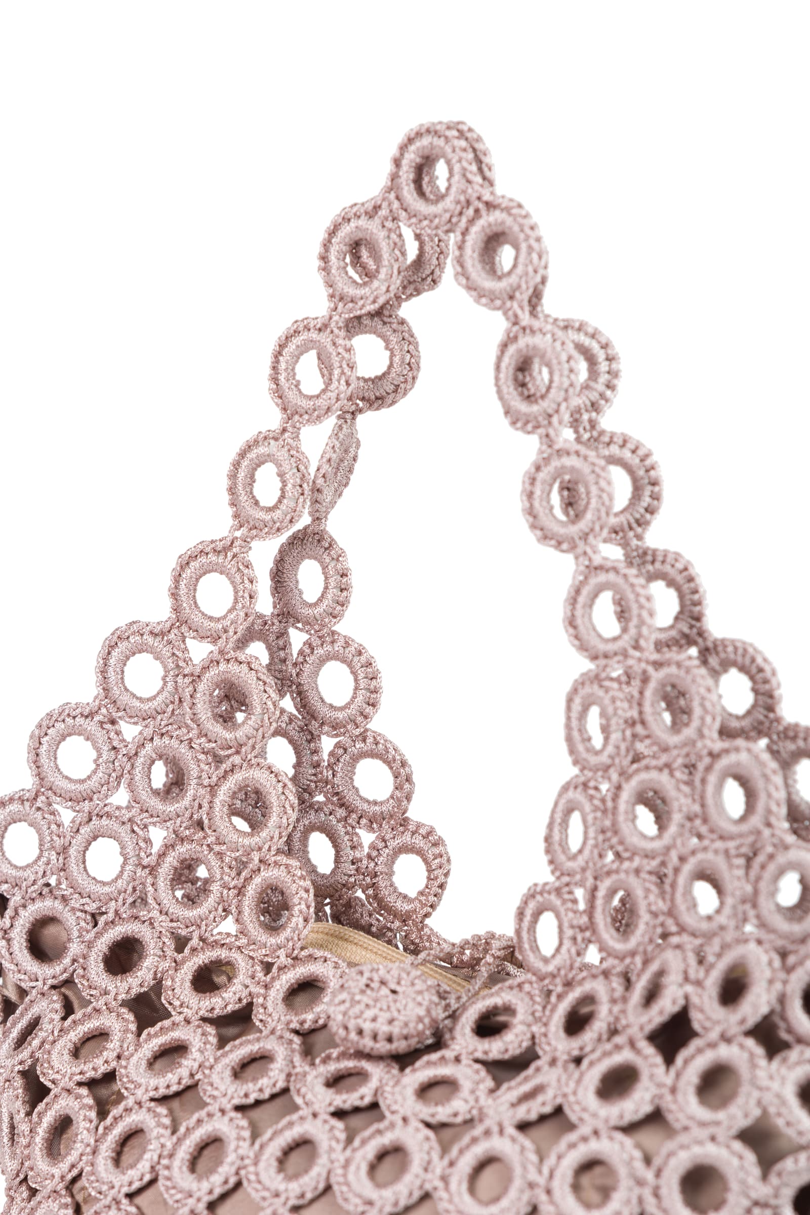 Enrico Versari borsa a spalla in tessuto "Madame" Cipria CROCHET/M.VIOLET