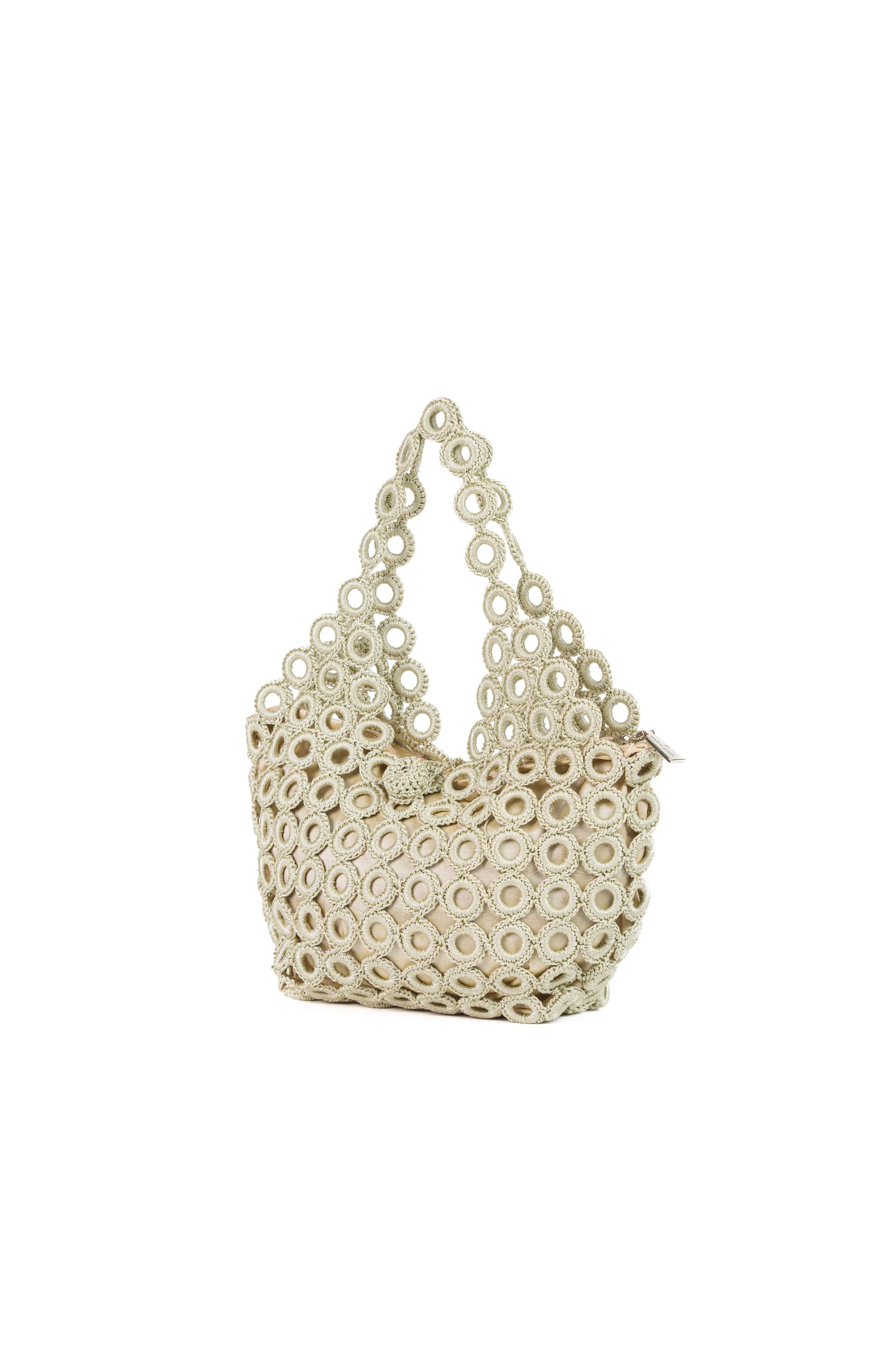 Enrico Versari borsa a spalla in tessuto "Madame" Verde CROCHET/M.NEW GREEN