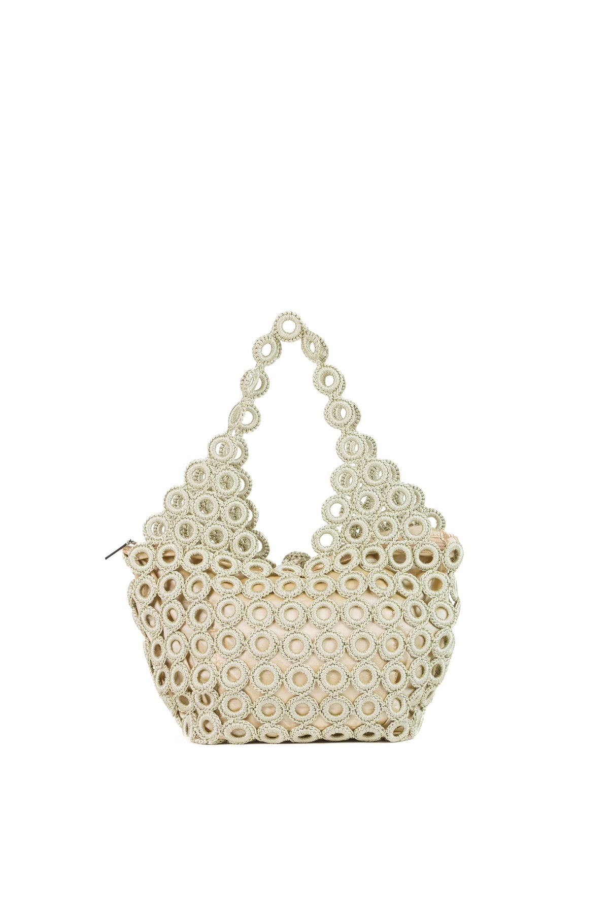 Enrico Versari borsa a spalla in tessuto "Madame" Verde CROCHET/M.NEW GREEN