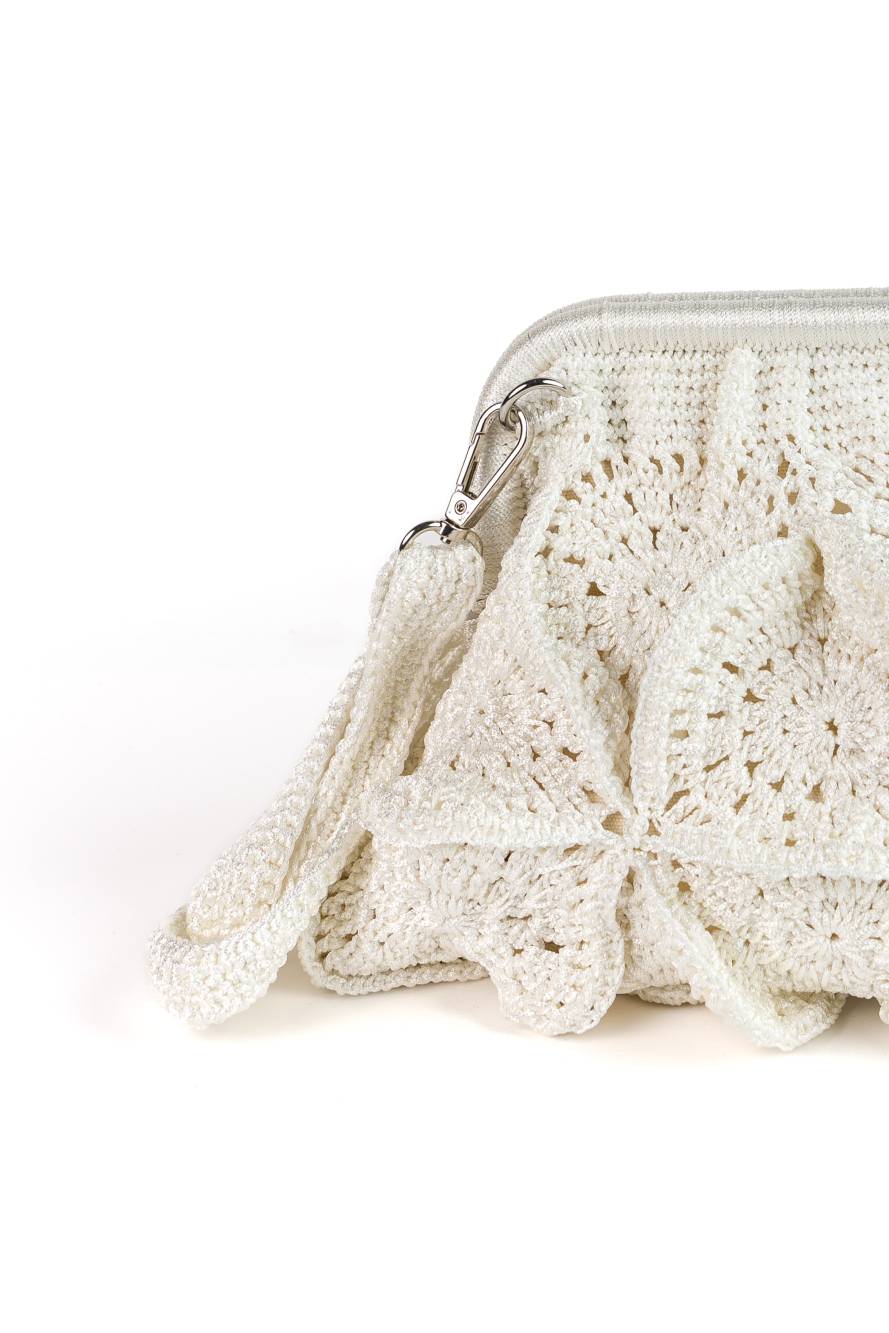 Enrico Versari pochette in tessuto "Vivian" Avorio VIVIAN.LIGHT BROWN