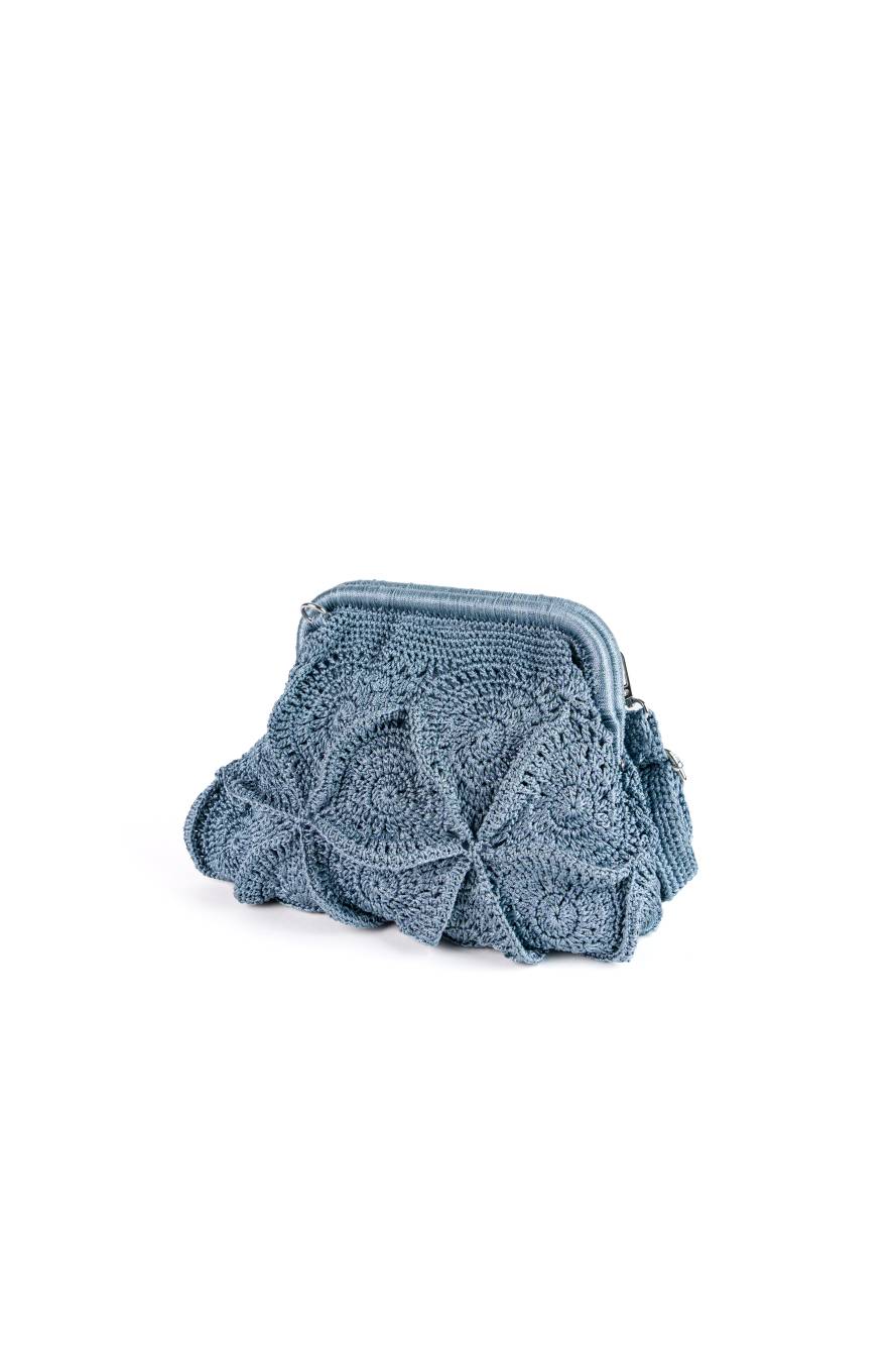 Enrico Versari pochette in tessuto "Vivian" Azzurro VIVIAN.SKY BLUE