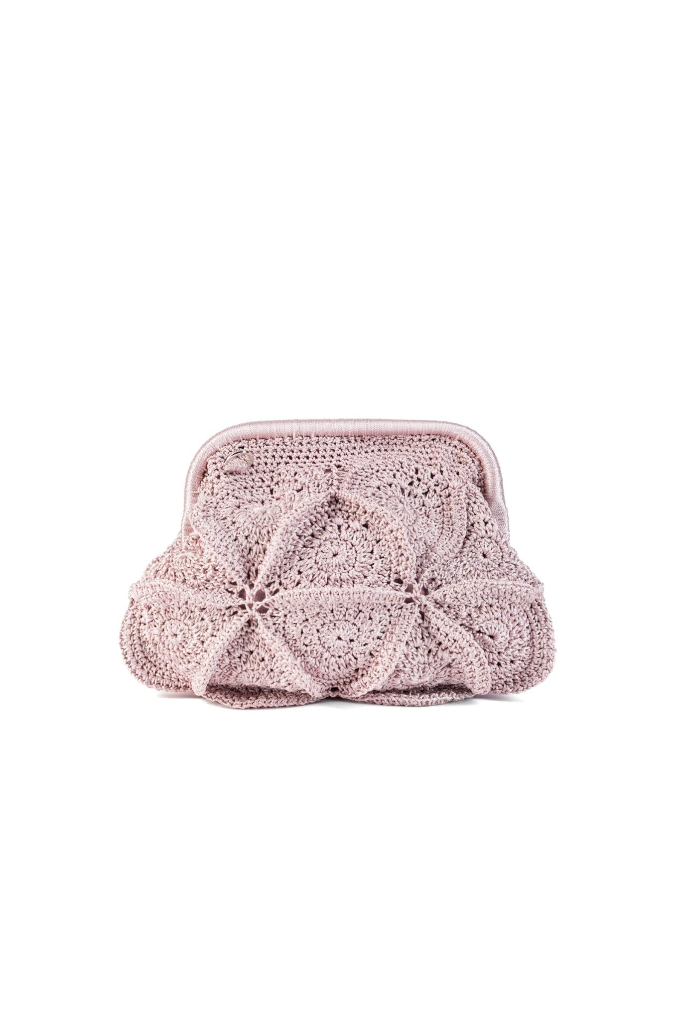 Enrico Versari pochette in tessuto "Vivian" Cipria VIVIAN.VIOLET