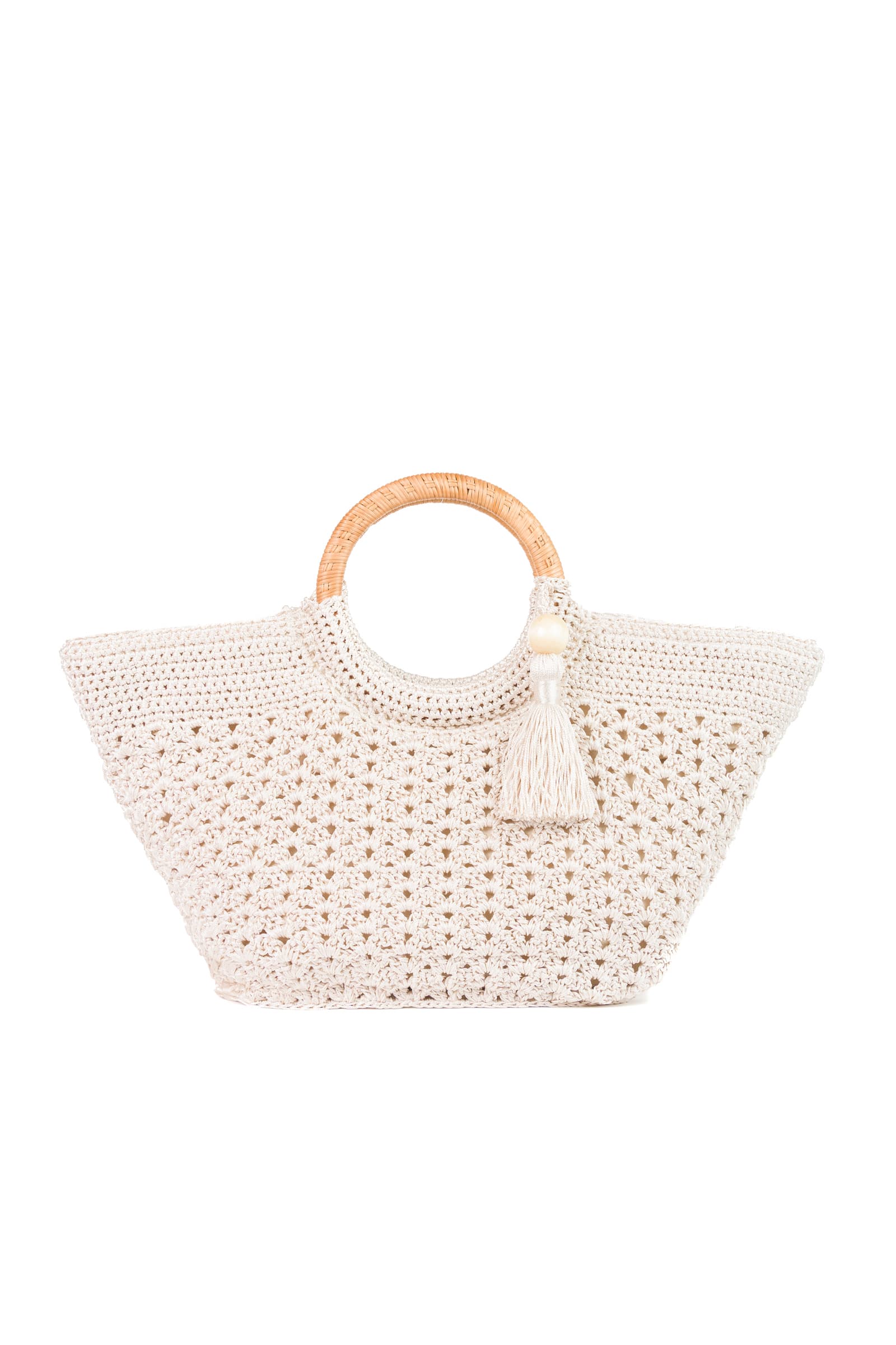 Enrico Versari borsa a mano in tessuto "Fancy" Avorio FANCY NC.LIGHT BROWN
