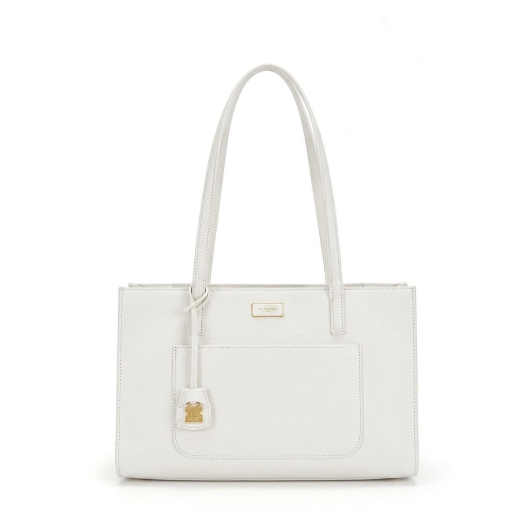 Nannini borsa shopping in pelle "Carla" Bianco 18720.OFF WHITE