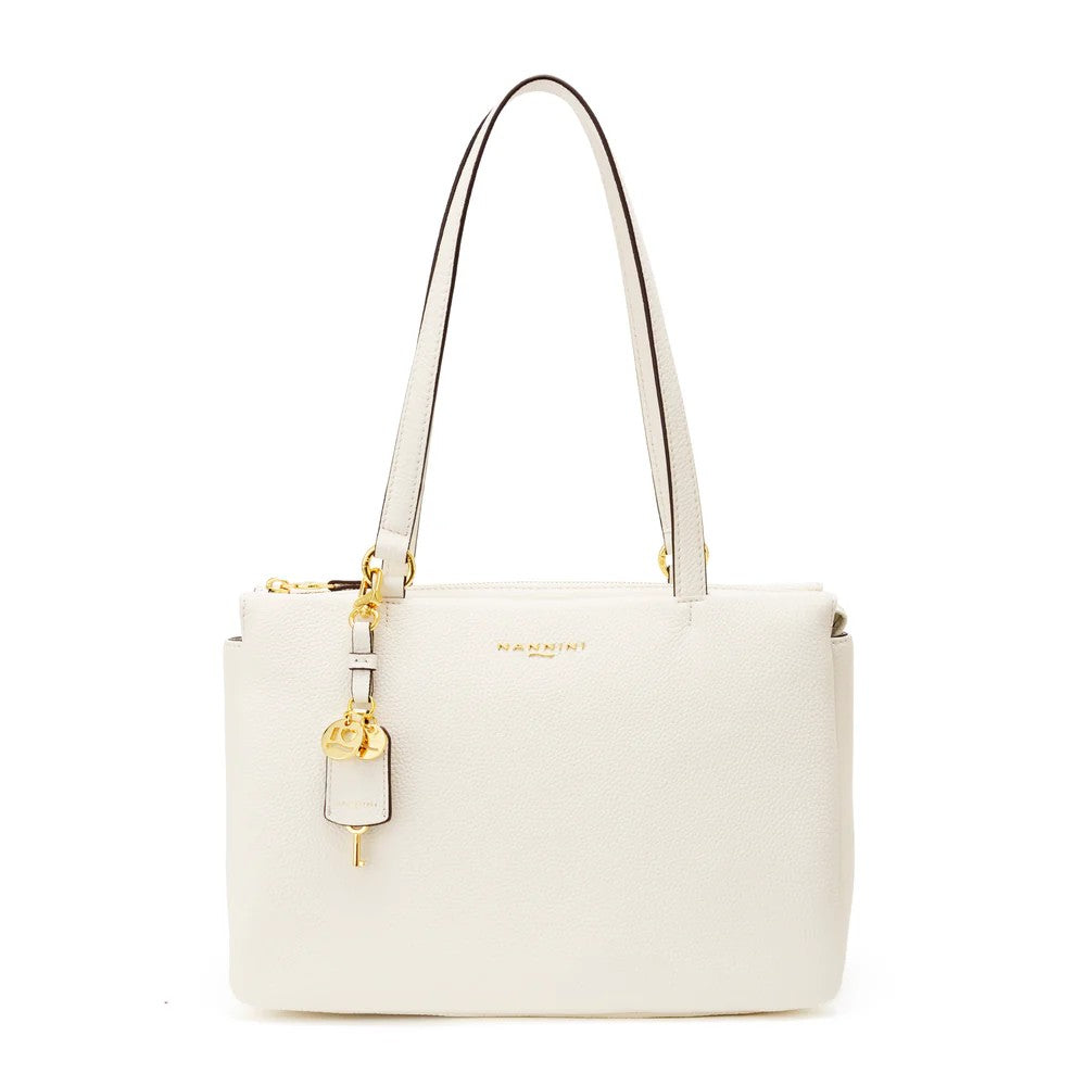 Nannini borsa shopping in pelle "Bice" Bianco 18043-1.OFF WHITE