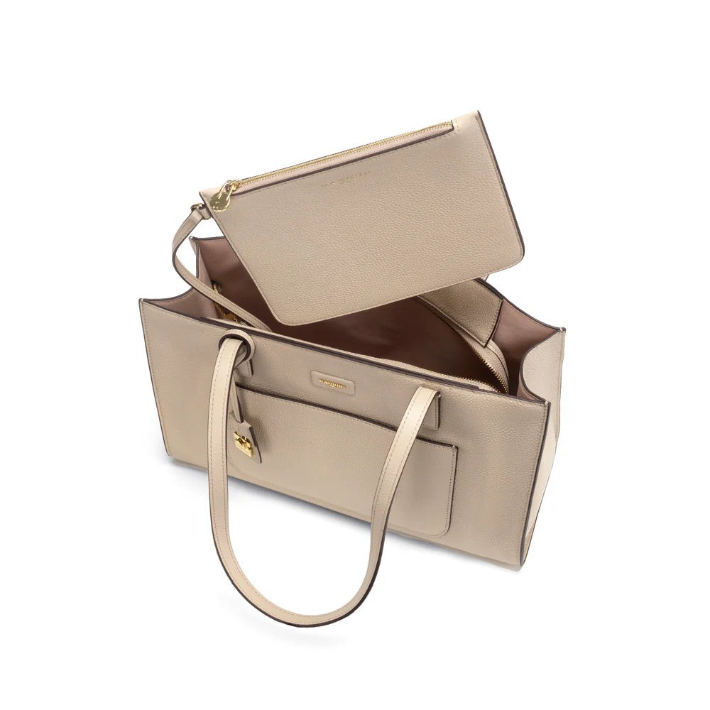 Nannini borsa shopping in pelle "Carla" Beige 18720.BEIGE