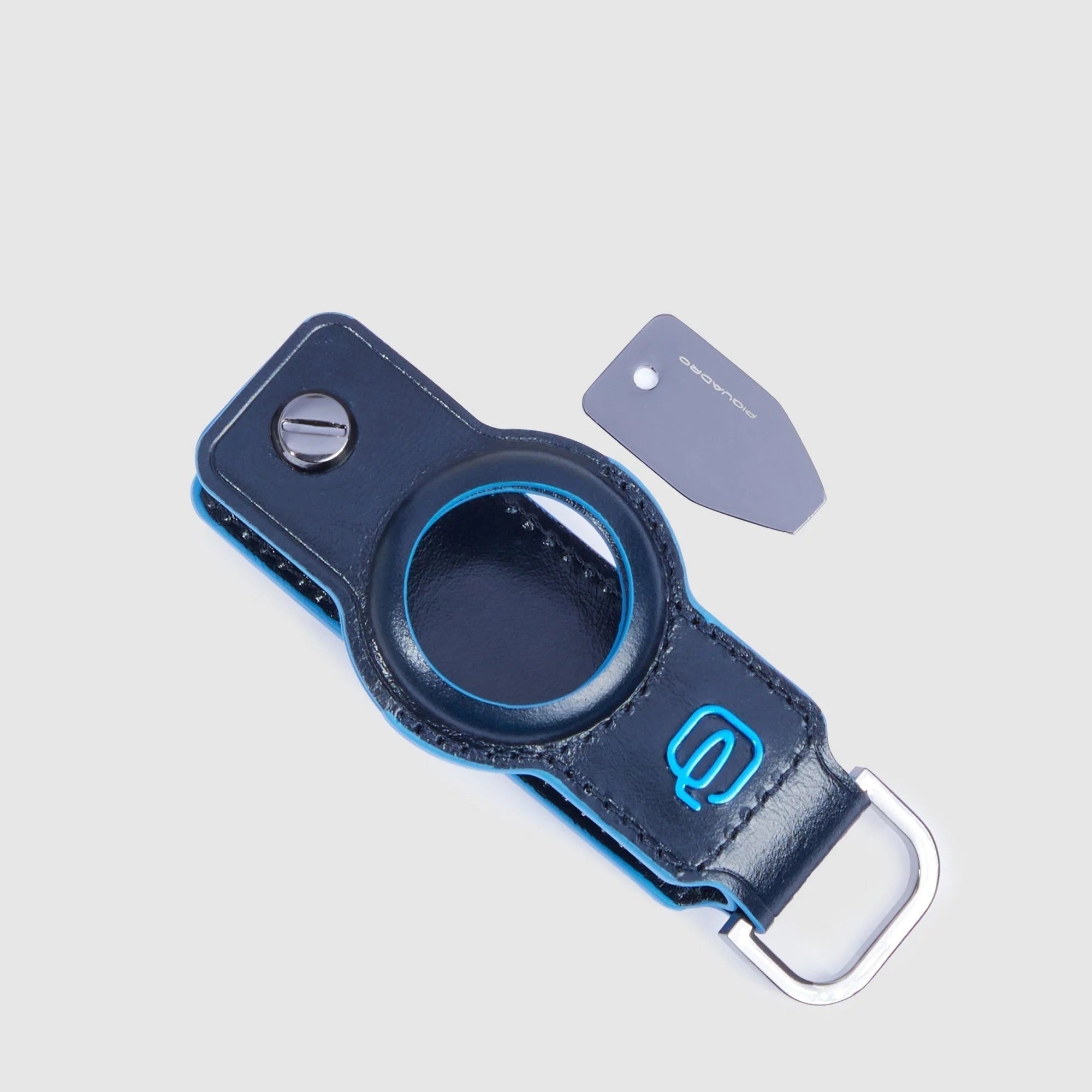 Piquadro portachiavi per AirTag in pelle "Blue Square" PC7090B2.BLU2