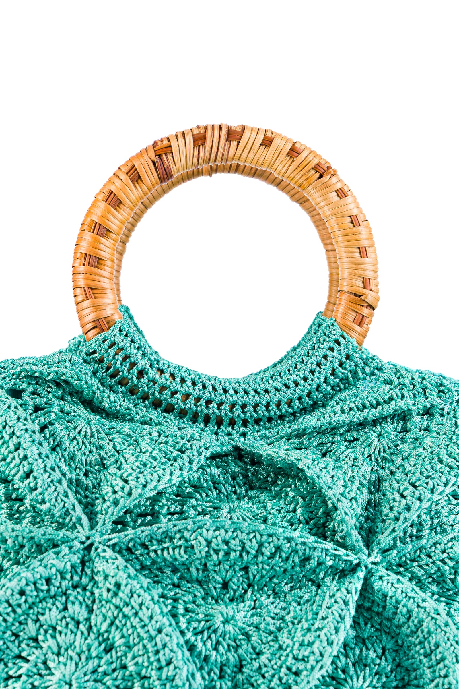 Enrico Versari borsa a mano in tessuto "Flower Bag" Verde acqua FLOWER BAG UNIS.GREEN