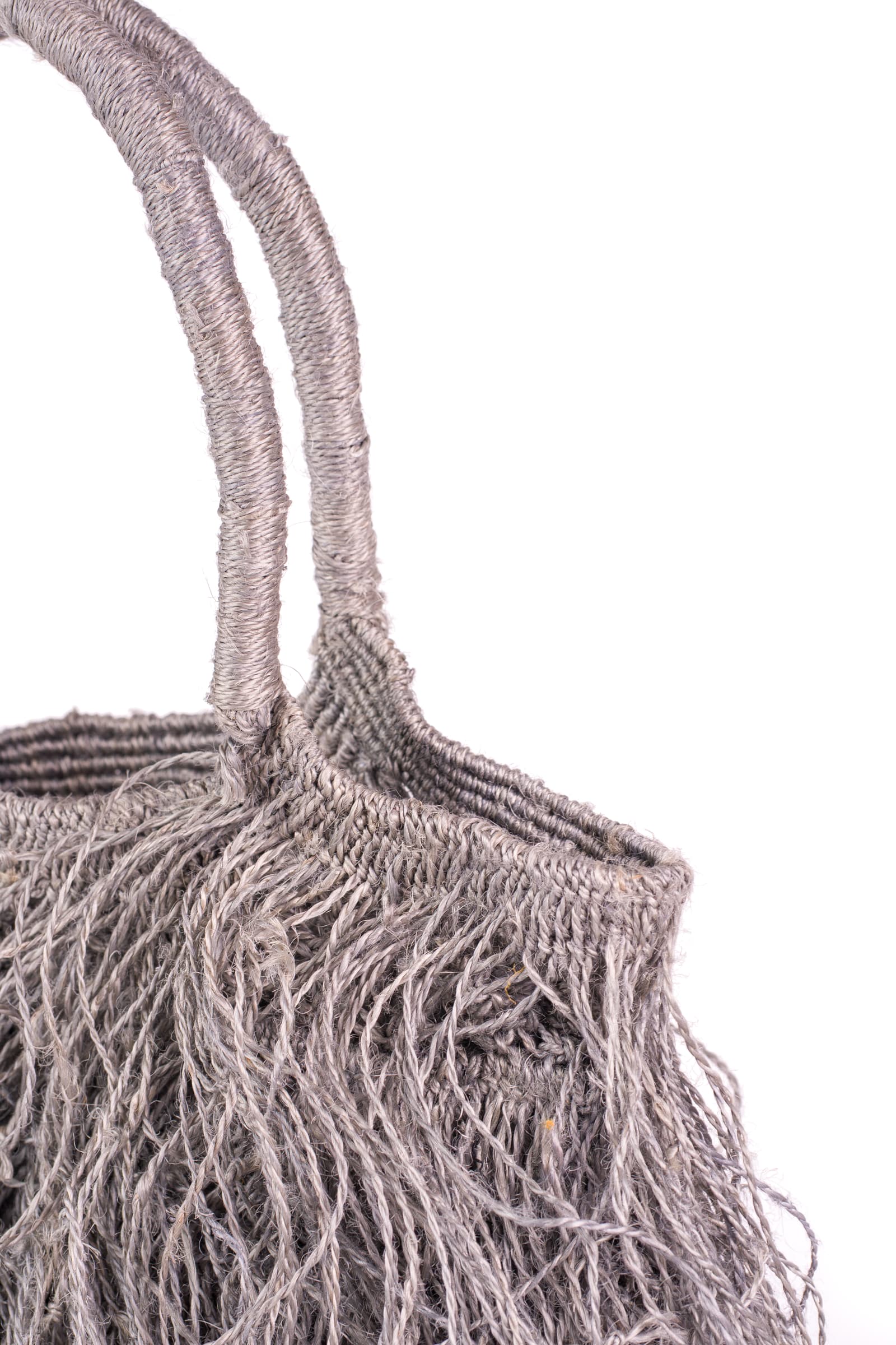 Enrico Versari borsa a mano in juta "Fringe" Grigio FRINGE JUTA RIJ.LIGHT ASH