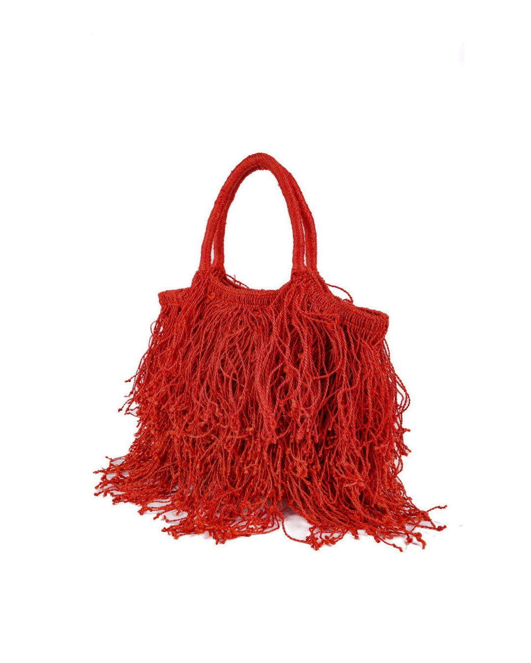 Enrico Versari borsa a mano in juta "Fringe" Rosso FRINGE JUTA RIJ.SPICY RED