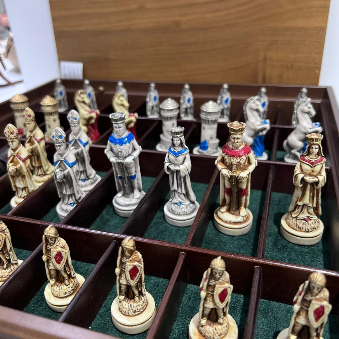 Dal Negro scacchiera con pedine medievali e dischi dama "Games" Marrone 01714.X