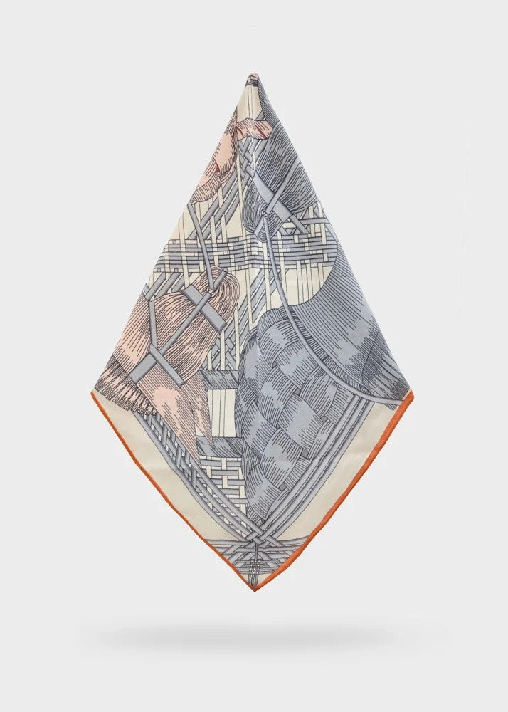 Nalì foulard in sintetico "Veronica" Multicolor BOSC0217.AZZURRO-ARANCIO