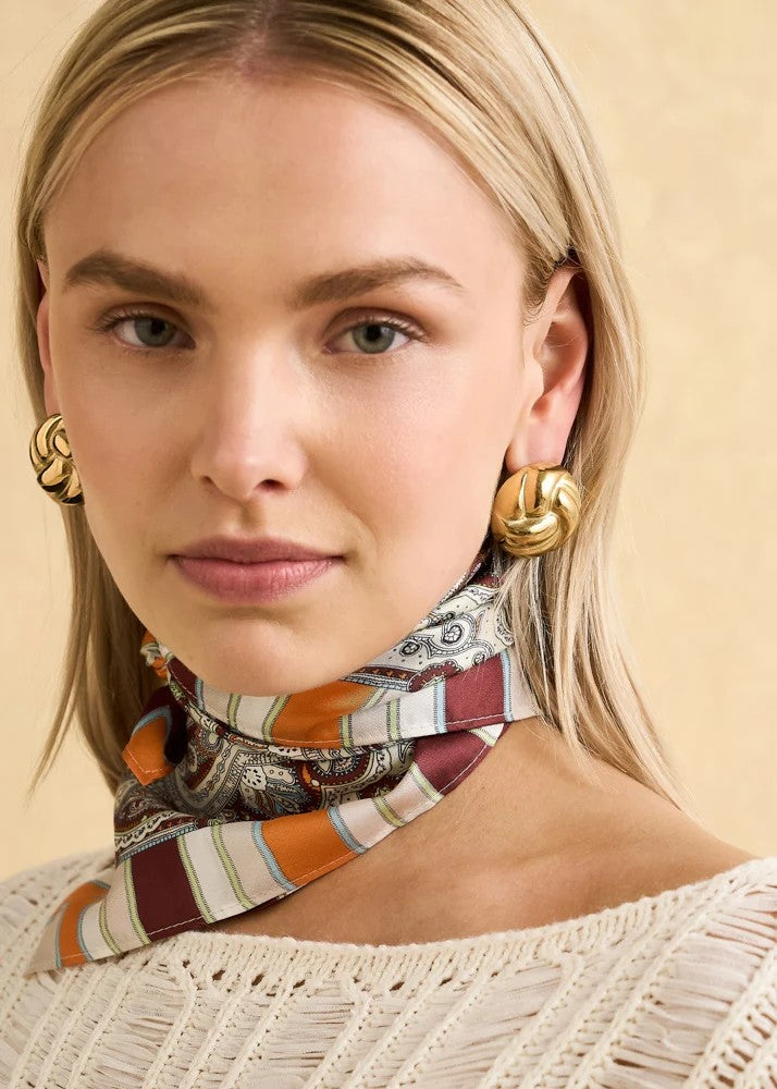 Nalì foulard in sintetico "Fantasia" Multicolor KESC0019.BURGUNDY