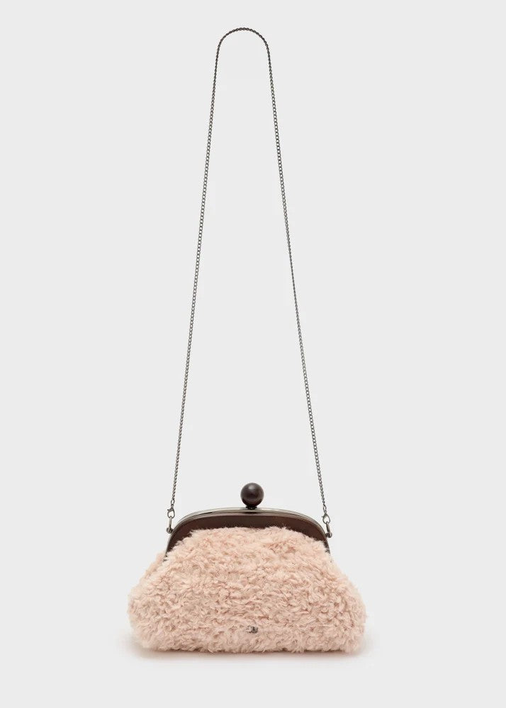 Nalì pochette in ecopelliccia "Cloud" Cipria LYPC0063.ROSA