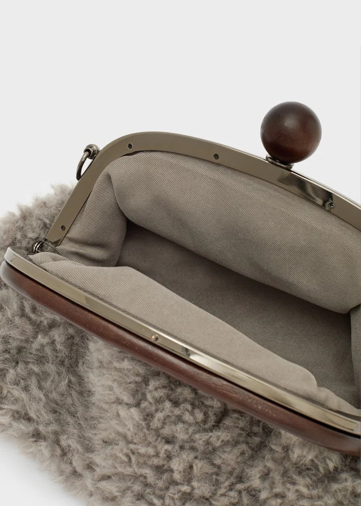 Nalì pochette in ecopelliccia "Cloud" Grigio LYPC0063.GRIGIO
