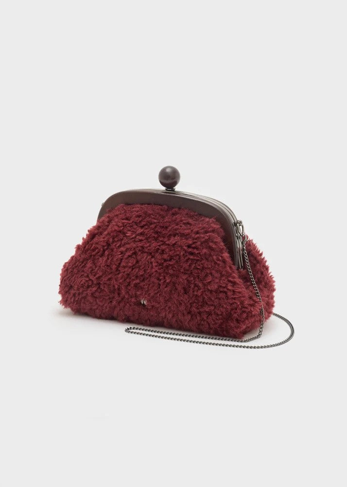 Nalì pochette in ecopelliccia "Cloud" Bordeaux LYPC0063.BORDEAUX