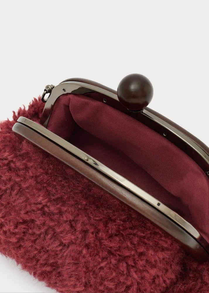 Nalì pochette in ecopelliccia "Cloud" Bordeaux LYPC0063.BORDEAUX