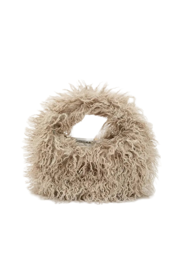 Nalì borsa a mano in ecopelliccia "Furry" Grigio MCBS0016.GRIGIO
