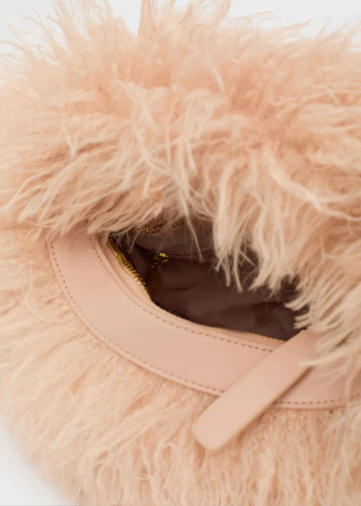 Nalì borsa a mano in ecopelliccia "Furry" Rosa MCBS0016.ROSA