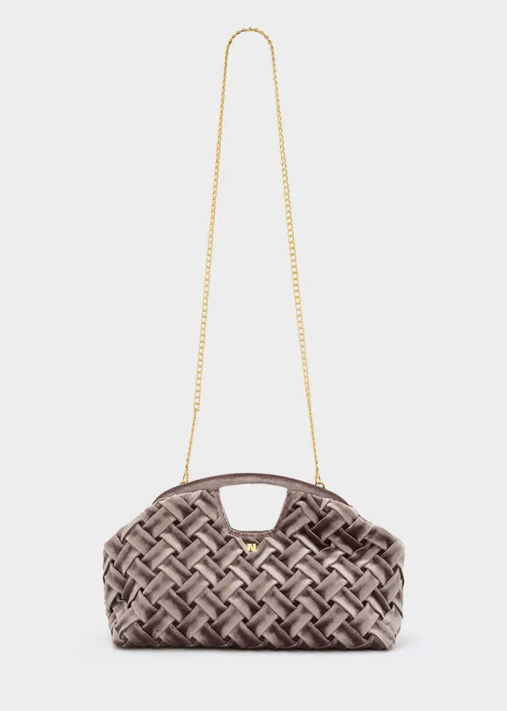 Nalì borsa a mano in velluto "Queen" Grigio MCBS0020.GRIGIO