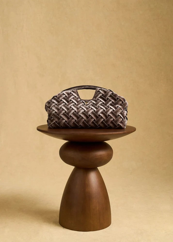 Nalì borsa a mano in velluto "Queen" Grigio MCBS0020.GRIGIO