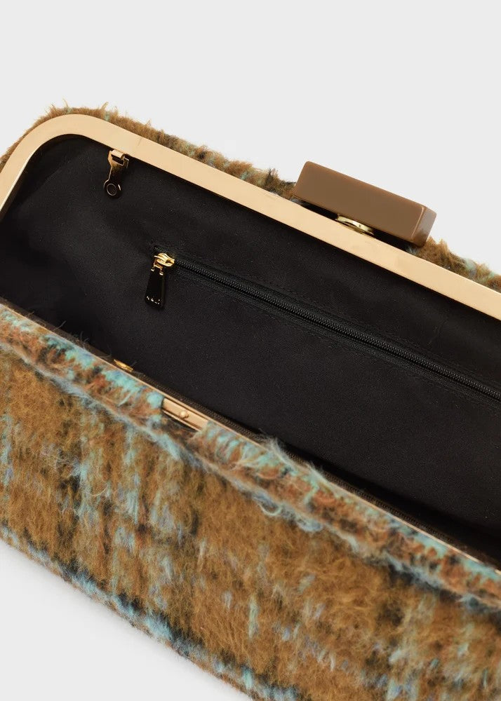 Nalì pochette in tessuto "Luxe" Multicolor MCPC0004.MARRONE/BLU