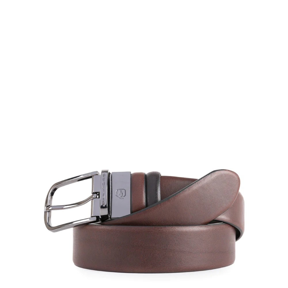 Piquadro cintura reversibile in pelle "Black Square" Nero/marrone CU4877B3.TMN