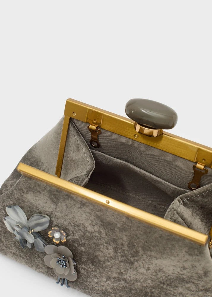Nalì pochette in velluto "Malaga" Grigio SNPC0024.GRIGIO
