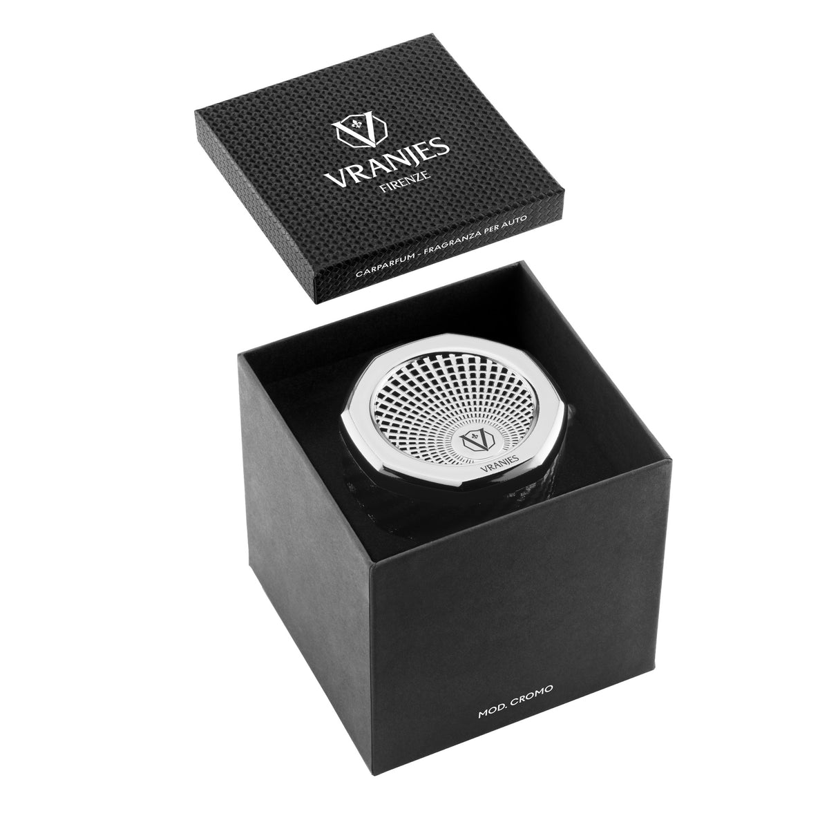 Vranjes diffusore profumatore d'auto "Collezione" Argento Diffusore Carparfum.CROMO