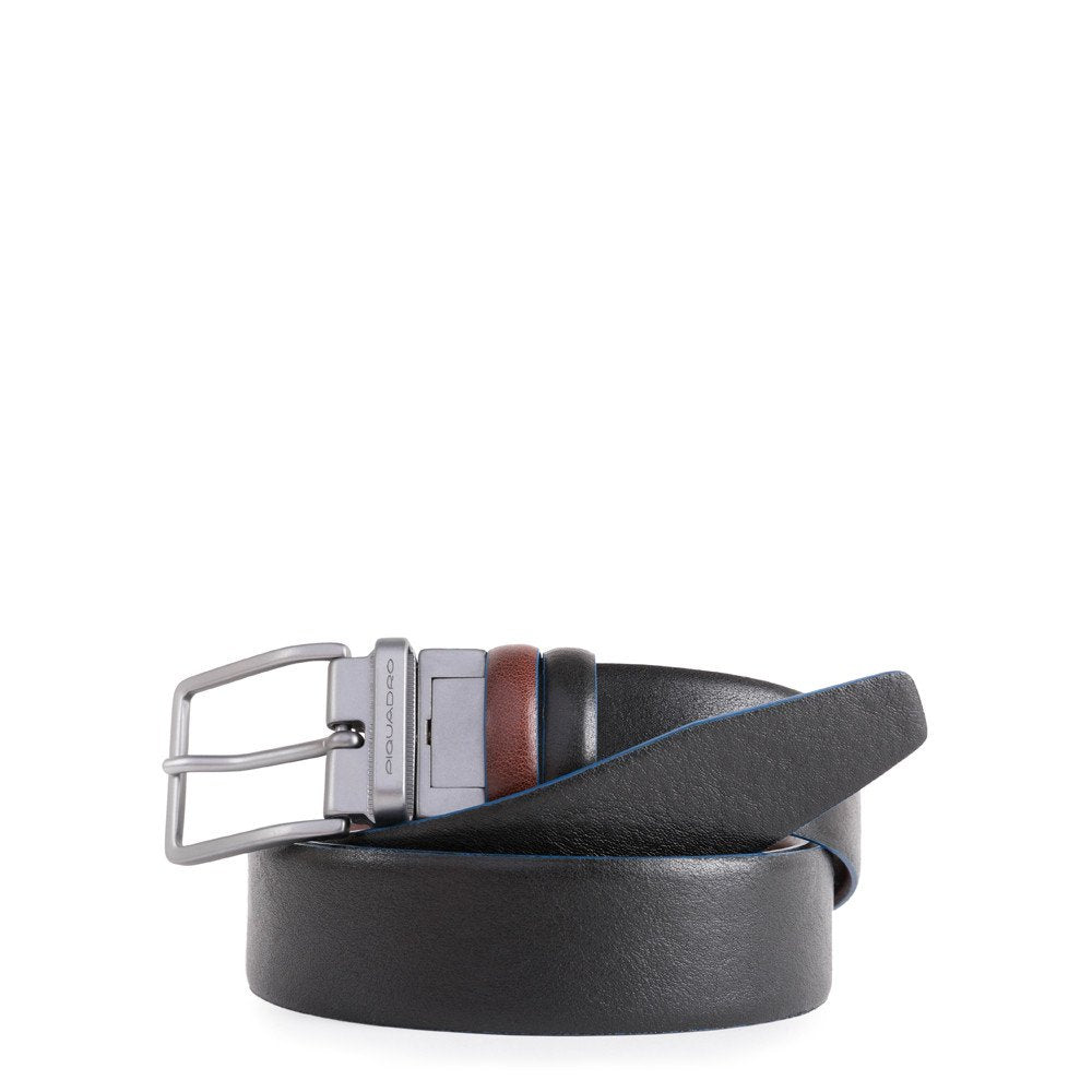 Piquadro cintura reversibile in pelle "B2S - Blue Square Special" Nero/marrone CU4878B2S.TMN