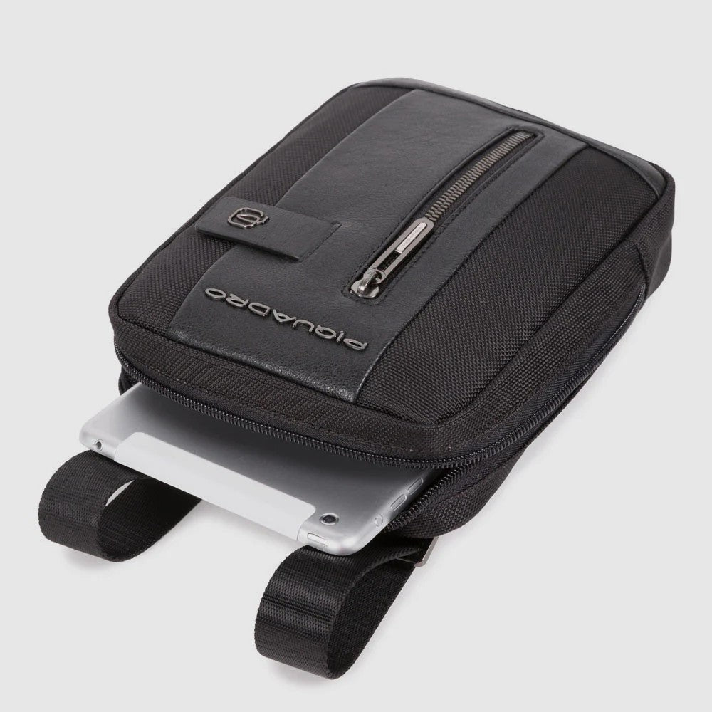 Piquadro borsello in tessuto e pelle "Brief 2 Nero CA3084BR2.N
