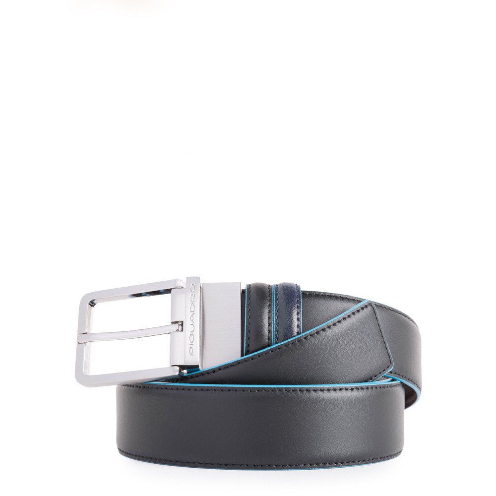 Piquadro cintura reversibile in pelle "B2 - Blue Square" Nero/blu CU2619B2.NBLU2