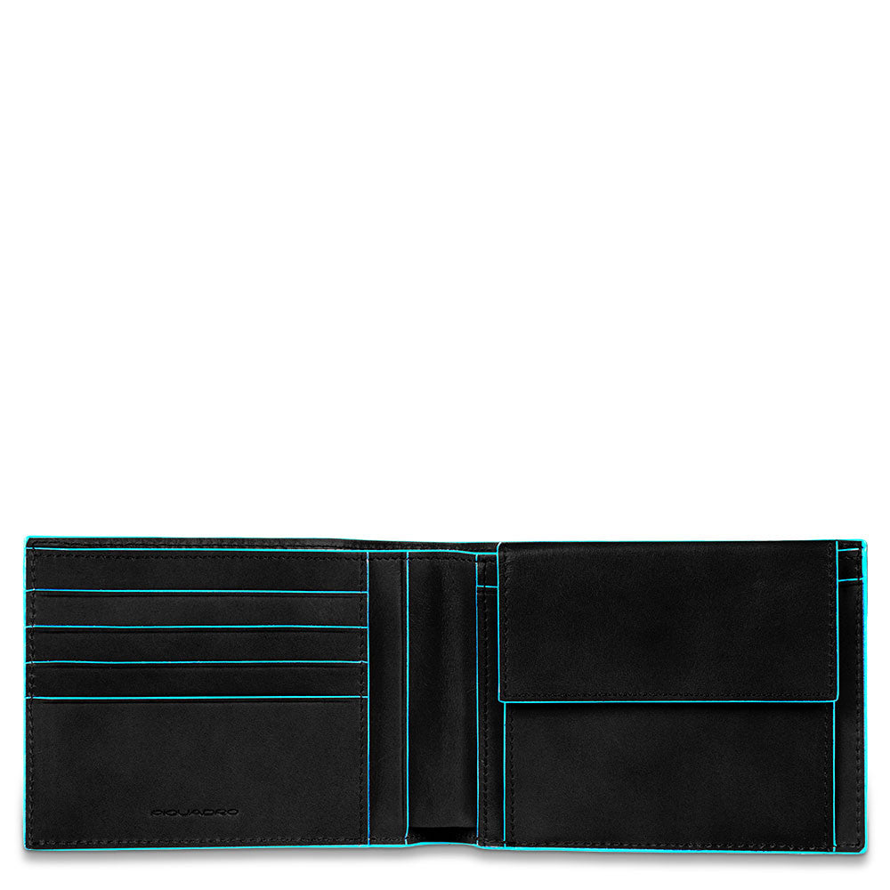 Piquadro portafogli in pelle "B2 - Blue Square" Nero PU257B2R.N