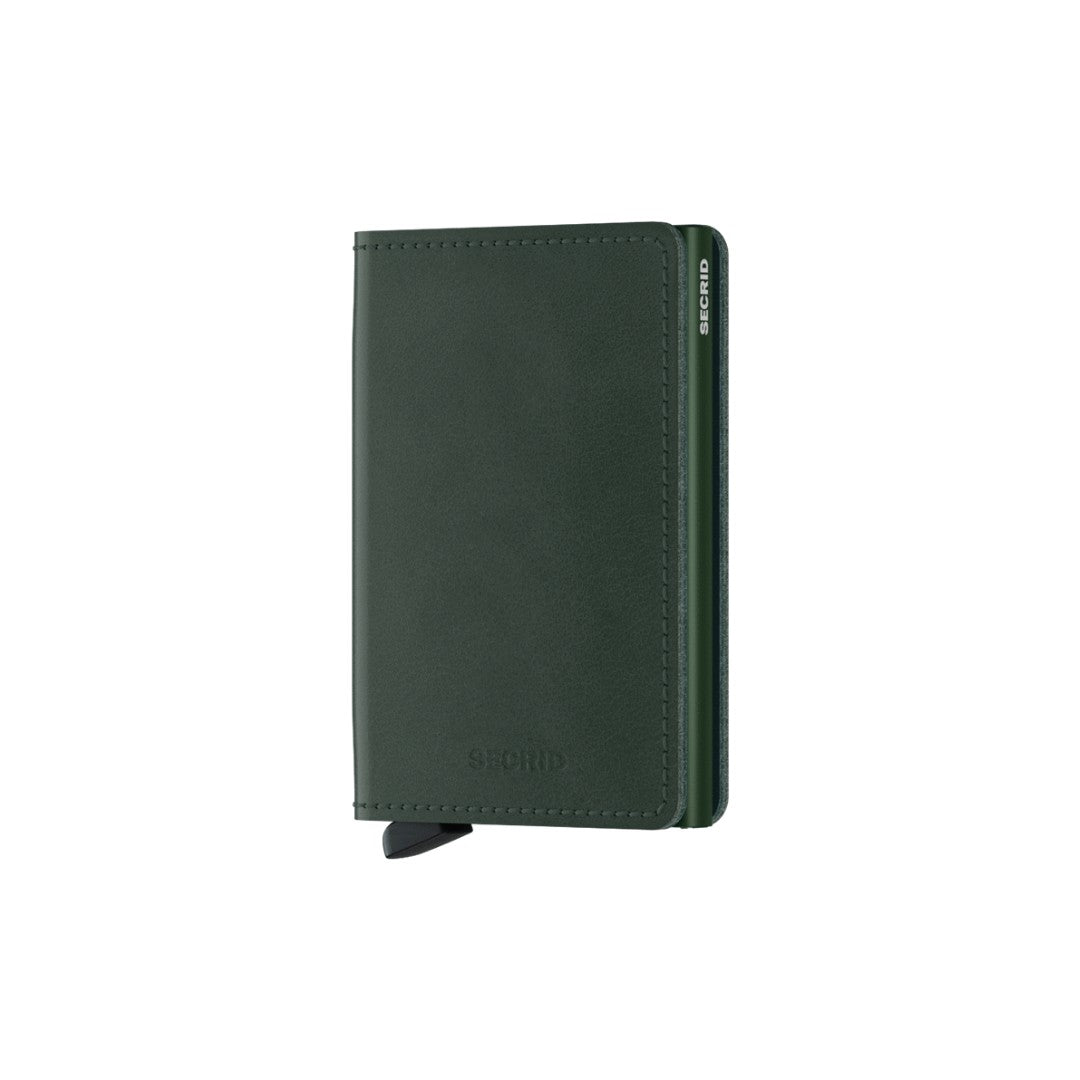 Secrid portafogli compatto in alluminio e pelle "Slimwallet Original" Verde SO.GREEN