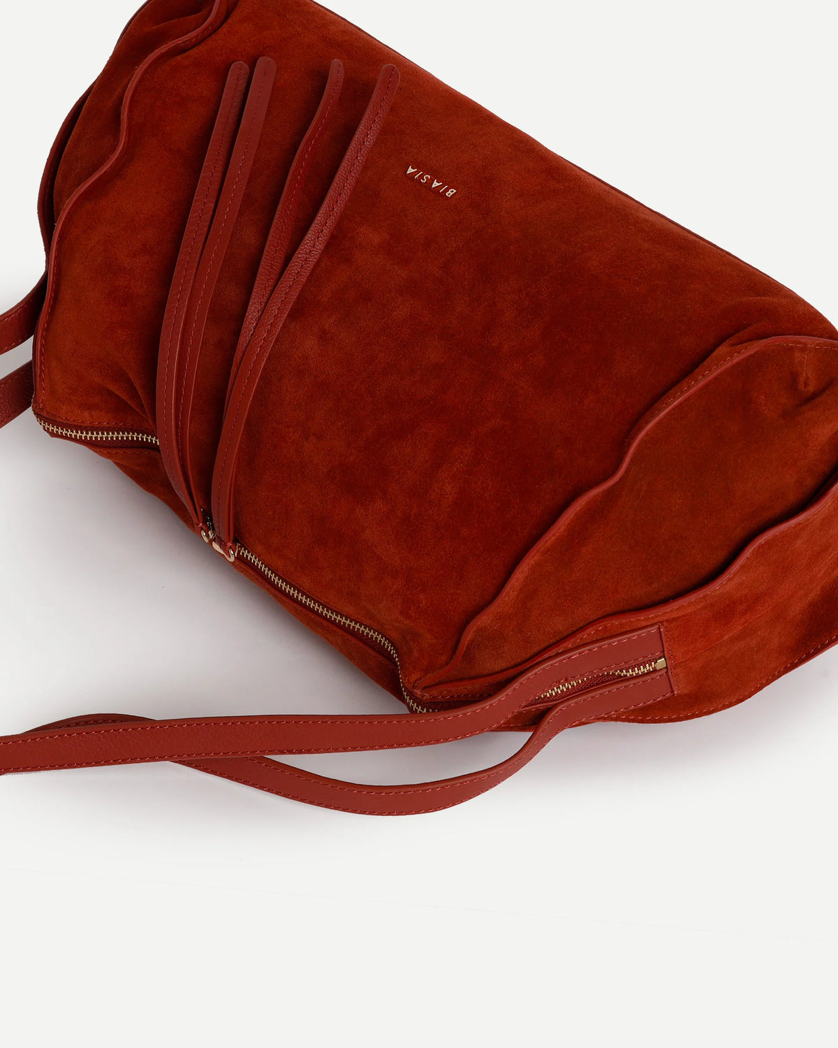 Biasia borsa a spalla in camoscio "Brown" Terracotta BIBPA3K01C.481 RUGGINE